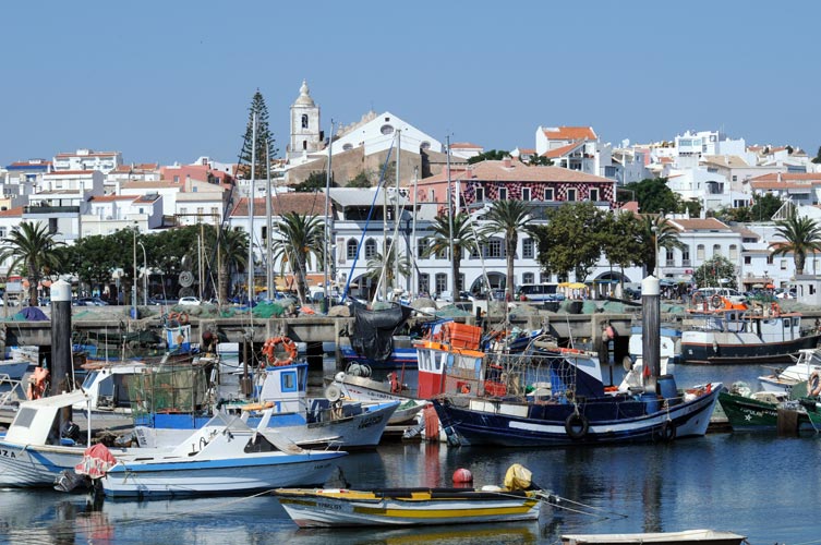 The marina of lagos with a view of the fish market