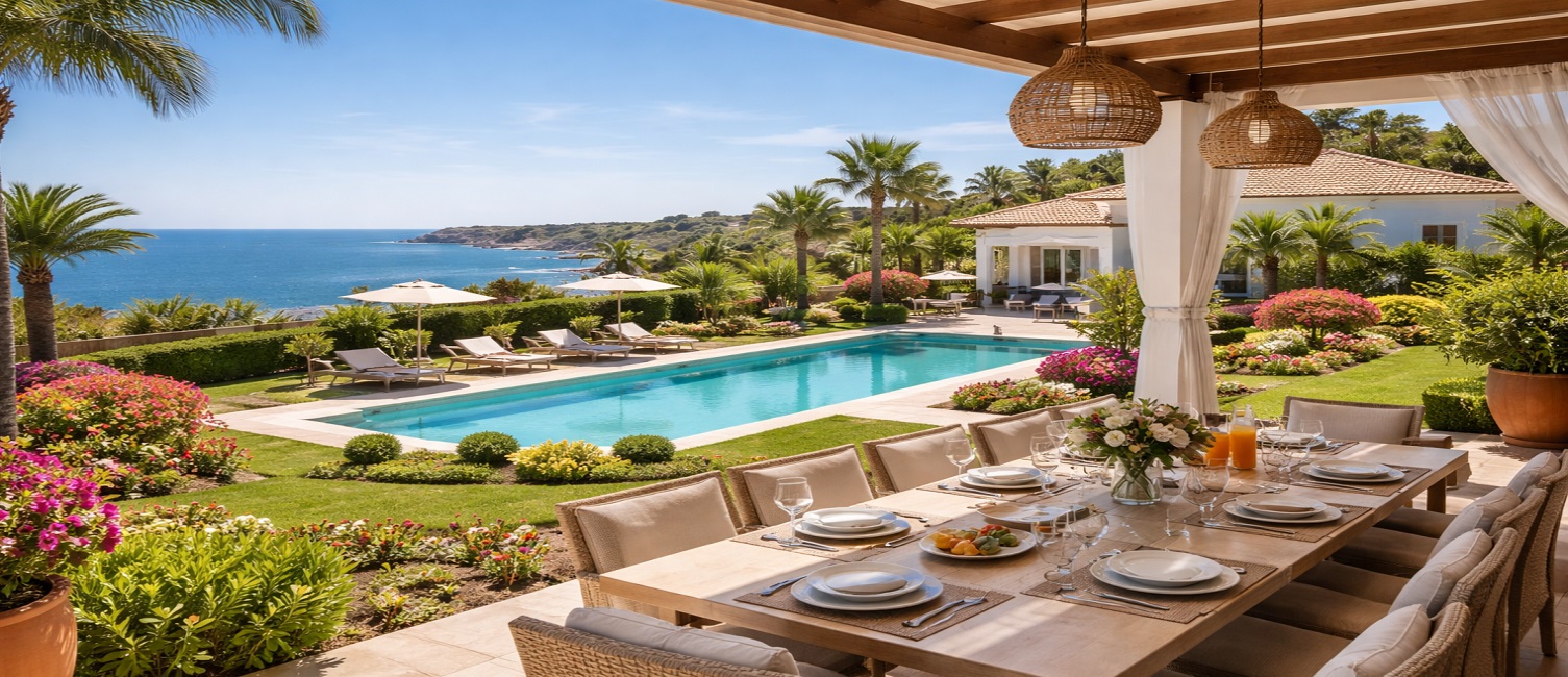 mediterrane villa  mit meerblick lagos algarve portugal