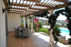 Sonnen geschützte Terrasse